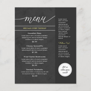 Menu Restaurante de Cinzas Marble Moderno
