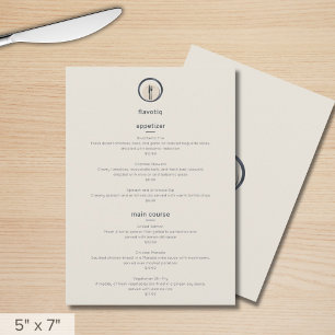 Menu Restaurante do Logotipo Culinário Moderno