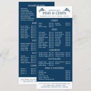 Menu Restaurante Fish & Chip Shop Slimline