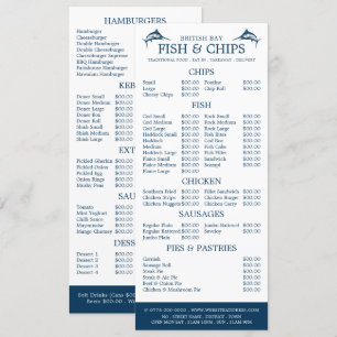 Menu Restaurante Fish & Chip Shop Slimline