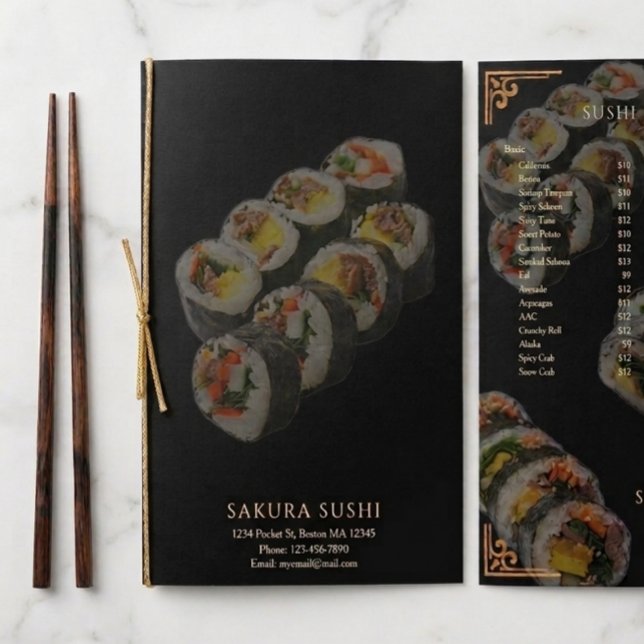 Menu Restaurante Japonês de Sushi Moderno Elegante  (Criador carregado)
