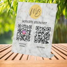 Menu Restaurante WhiteGold Marble Instagram Qr Cod