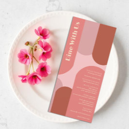 Menu Retro Arches Casamento Cor-de-Rosa Coral