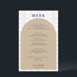 Menu Retro Casamento Real Azul Clássico<br><div class="desc">Projetado para coordenar com nossa coleção de russos minimalista, este cartão de menu personalizável apresenta a tendência e o arco popular com fonte clássica em um plano de fundo padrão. Para personalização mais avançada deste design, por exemplo, alteração do layout, da fonte ou do tamanho do texto, clique no botão...</div>