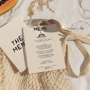 Menu Retrô Escrito De Mão Bolo Quirky Bold Casamento