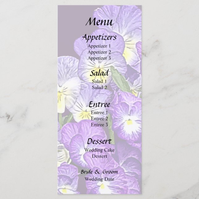 Menu Reunião da família Pansy (Frente)