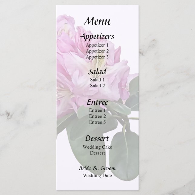 Menu Rhododendrons Rosa (Frente)