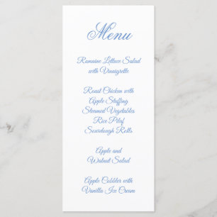 Menu Rico Script Calligrafia Cornflower Blue