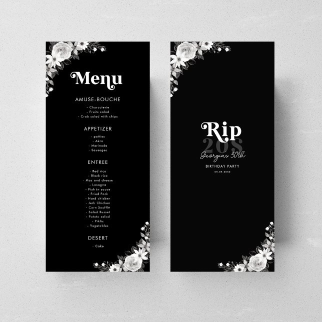 Menu Rip Para A Minha Festa Negra aniversário de 30 ano (Criador carregado)