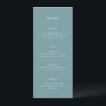 Menu Rochelle Aqua Moderno Casamento Elegante Contempor<br><div class="desc">Menu de casamento moderno com um simples design com uma combinação de uma fonte sans serif contemporânea,  um roteiro elegante e uma fonte itálica.</div>