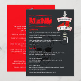 Menu Rock and Roll Wedding