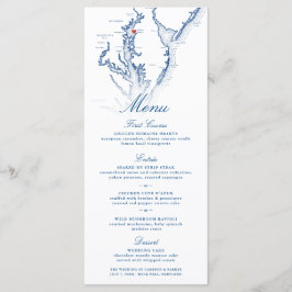 Menu Rock Hall Maryland Mapa Elegante Marinho Casamento