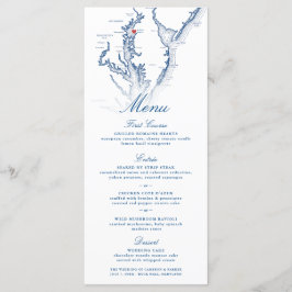 Menu Rock Hall Maryland Mapa Elegante Marinho Casamento