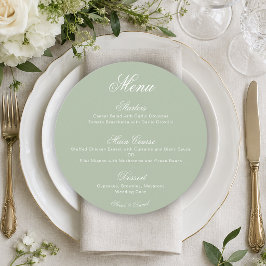 Menu Roda de Noiva em Verde Oliva com Caligrafia Simple