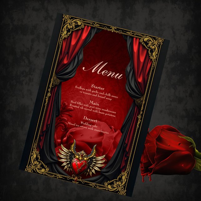 Menu Romance Gótico, o coração da paixão. (Criador carregado)