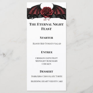 Menu Romance Sombrio Casamento Vampiro Gótico Noite Ete