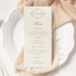 Menu Romantic Baroque Ornate Frame Wedding Invitation