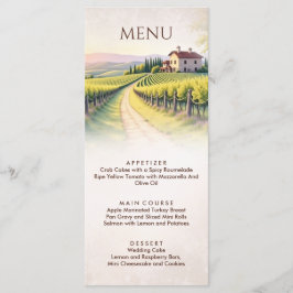 Menu Romantic Vineyard Rustic Wedding