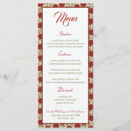 Menu Romântico de Casamento da Rosa vermelha Vitor
