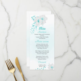 Menu romântico de casamentos florais brancos de tu