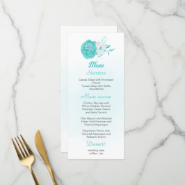 Menu romântico de casamentos florais brancos de tu