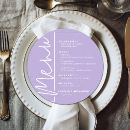 Menu Rond Chic Lavanda