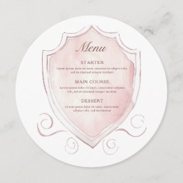 Menu Ronda de repouso de aquarela rosa elegante