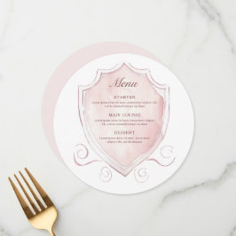Menu Ronda de repouso de aquarela rosa elegante