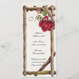 Menu Rosa antiga vintage rústica vitoriana clássica ant