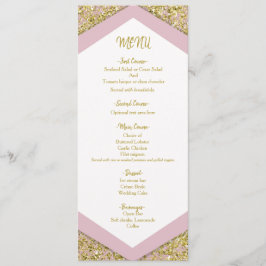 Menu Rosa Corado Chic Dourado Lascas Brilho Glam Casame