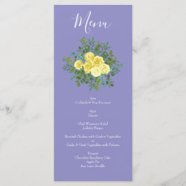 Menu Rosa de Casamento Azul-Amarelo-Claro