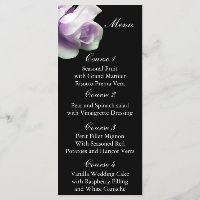 menu rosa de casamento roxo (Frente)