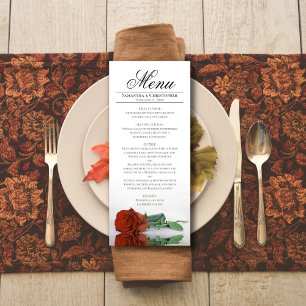 Menu Rosa de Laranja Elegante Reflexação Casamento