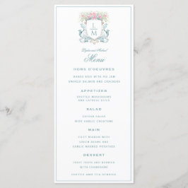 Menu Rosa de repouso elegante com Arco | Casamento Mono