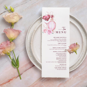 Menu Rosa do Diamante e do Chá de panela Cor-de-Ro