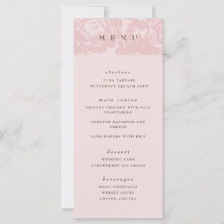 Menu rosa Dourado Bloom Wedding