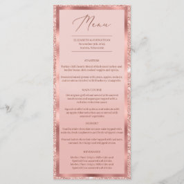Menu Rosa dourado-brilho e janto de casamento de folha