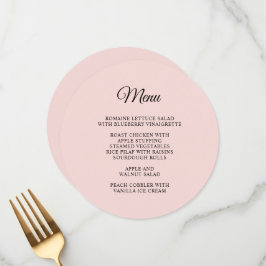 Menu Rosa e Preto Elegante Rótulo Circular de Letra