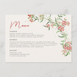 Menu Rosa Flor Silvestre Primavera Grinalda Casamento