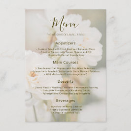 Menu Rosa Floral Branca Desbotada Foto Casamento Românt