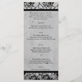 Menu Rosa Gótico Negra de Casamento de Quadros