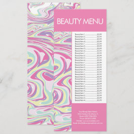 Menu Rosa Padrão Líquido de Maqueamento de Beleza 