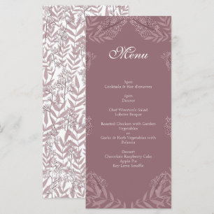 Menu Rosa Taupe Wedding Vintage Botânica
