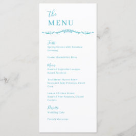 Menu Rosa Trepadeira Vinha Turquesa Crista Jantar de Ca