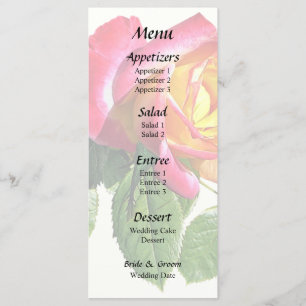 Menu Rosa vermelha com Ouro amarelo central