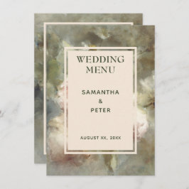 Menu Rosas Antigos Elegantes Moles Cor de Água Rosa Flo