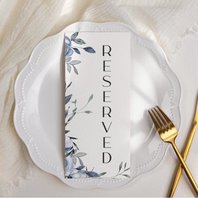 Menu Rosas Azuis Empoeiradas Flores Assentos Reservados (Criador carregado)