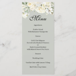Menu Rosas Brancas Cardápio Verde Claro