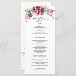 Menu Rosas de cor da água borbulhantes