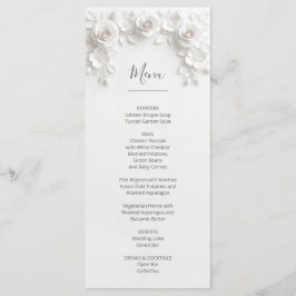 Menu Rosas esculpidas em 3D White